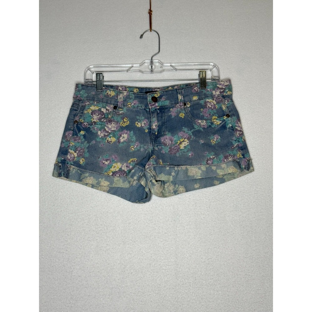 Forever 21 Multicolor Floral Denim Shorts Womens Size 27 Premium Denim Cut-Off